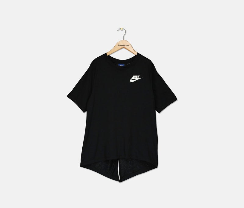Nike Big Girls Logo,Print Split,Back T-shirt, Black - Image 1