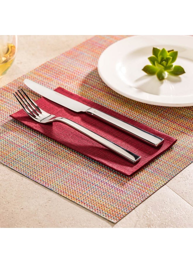 Restaurantware Carmel Mesh 16 x 12 Inch Table Placemats, Set Of 6 Woven Washable Placemats - Heat Tolerant, No Stain, Kaleidoscope Vinyl Kitchen Placemats, Waterproof, Easy To Clean - Image 3