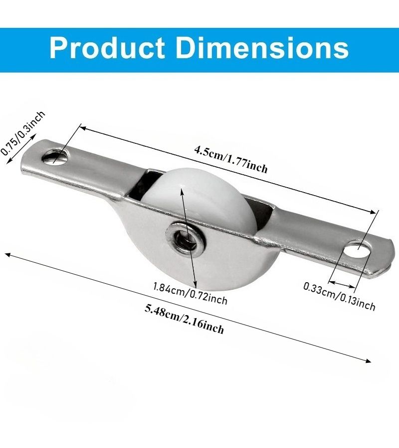 2 Pcs 18mm Sliding Door Pulley Roller Wheels for Closet Wardrobe Cabinet Doors - Image 2