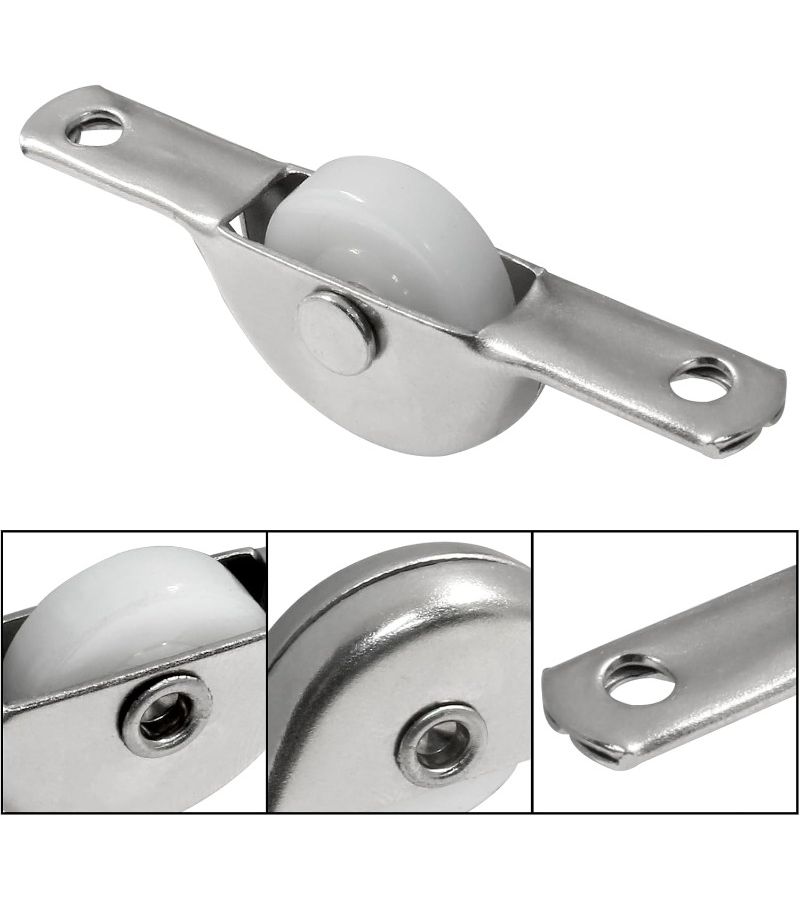 2 Pcs 18mm Sliding Door Pulley Roller Wheels for Closet Wardrobe Cabinet Doors - Image 4