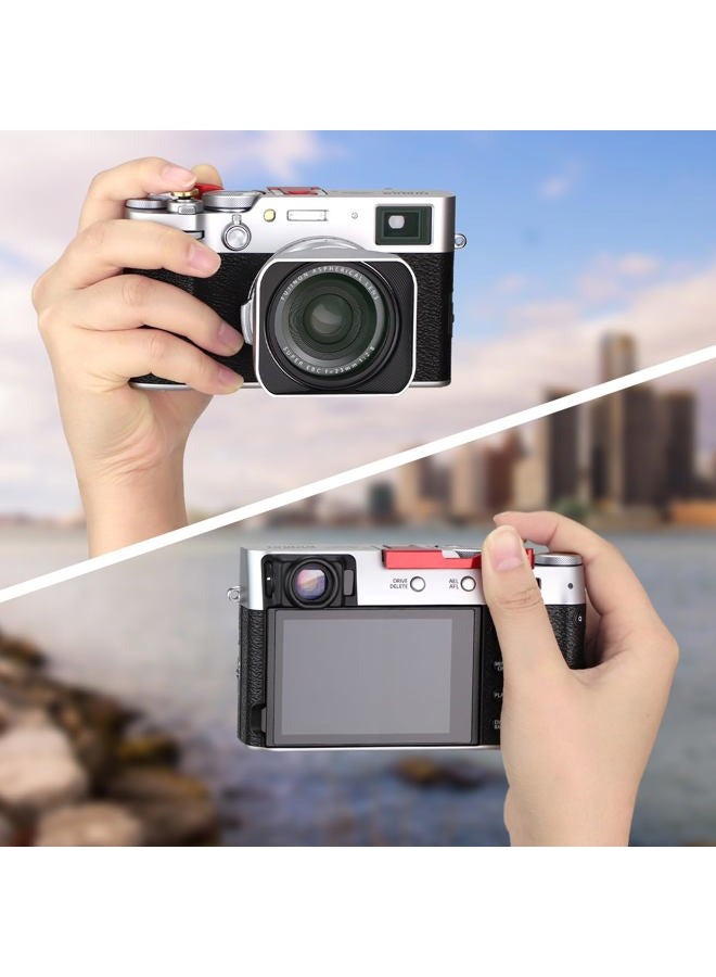 Haoge THB-X2R Metal Hot Shoe Thumb Up Rest Hand Grip for Fujifilm X100VI Fuji X100V Camera Red - Image 2