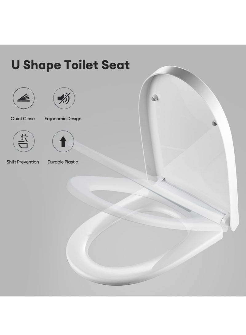 Jomoo Soft-Close U-Shape Toilet Seat Cover Quiet Durable Quick-Attach Hardware Removable Lid for Bathroom Daily Use Home and Outdoor - Image 2