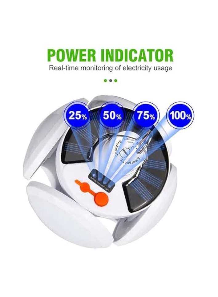 erorex Solar Camping Lantern, Portable Solar Tent Light with Hanging Hook, Rechargeable USB Folding LED Lantern Lamp, Emergency Hurricane Camping Lamp for Outdoor, Tent, Patio, Home Power Outage - Image 2