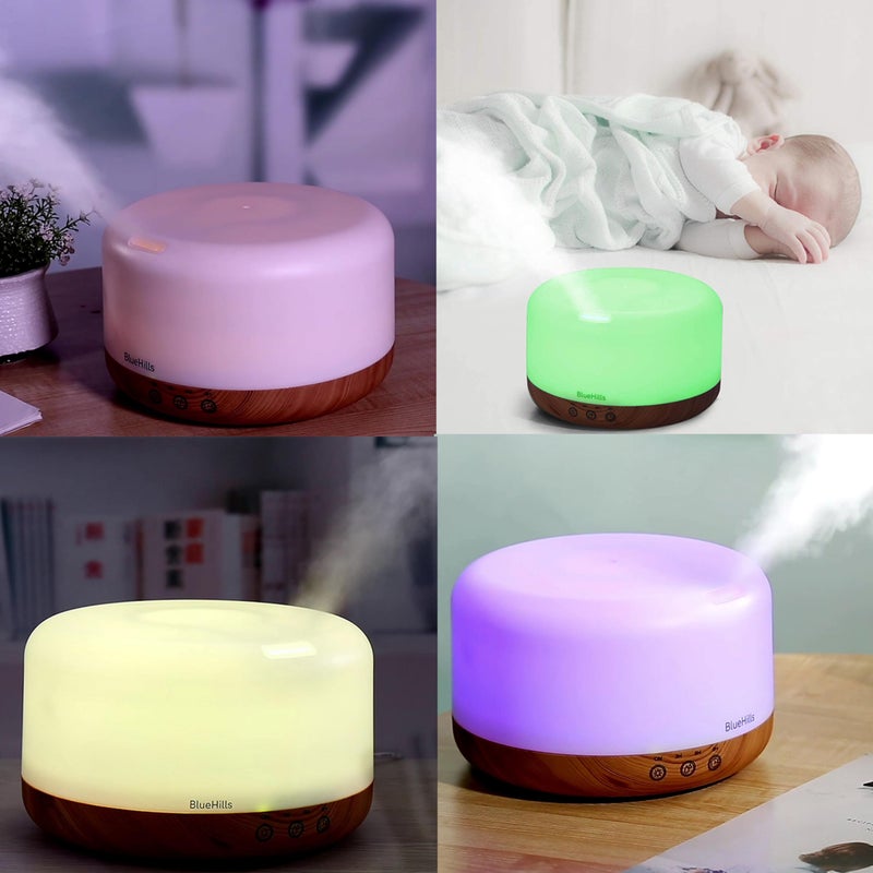 BlueHills Premium 1000 ML XL Essential Oil Diffuser Aromatherapy Humidifier with Remote Timer for Large Room Home 18 Hour Run Huge Coverage Area 1 Liter Mood Light Extra Large Capacity Wood Grain D004 - Image 4
