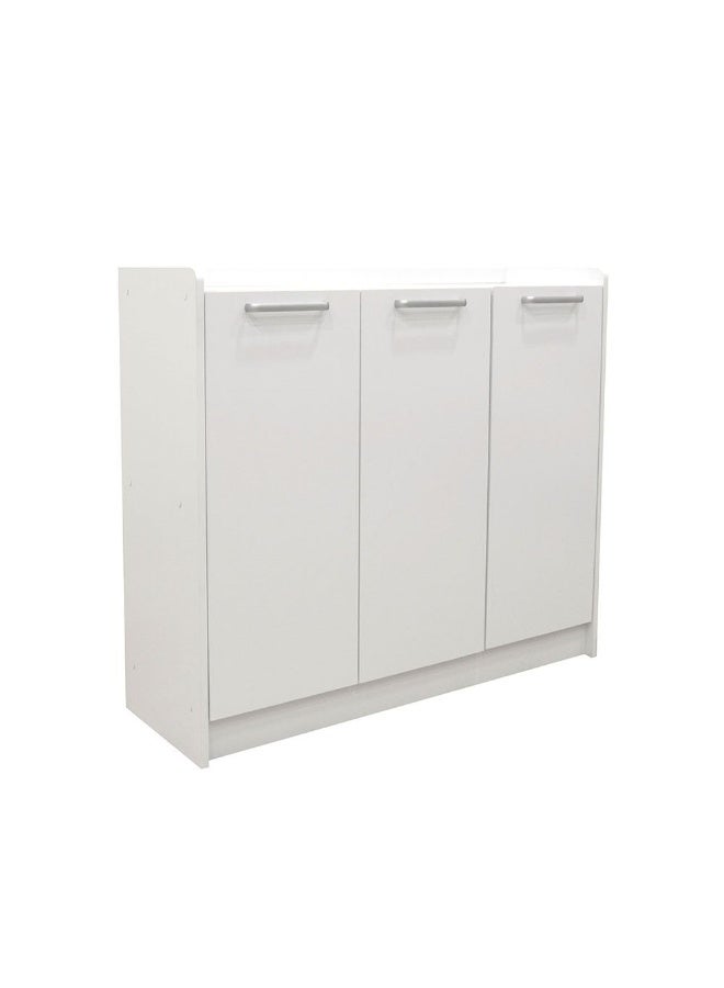 DANUBE HOME رف أحذية سوبريم بـ 3 أبواب لتخزين 24 زوج من الأحذية، خزانة تنظيم أحذية عصرية، رف أحذية مدمج لممر المدخل، حل تخزين أنيق - أبيض - Image 2