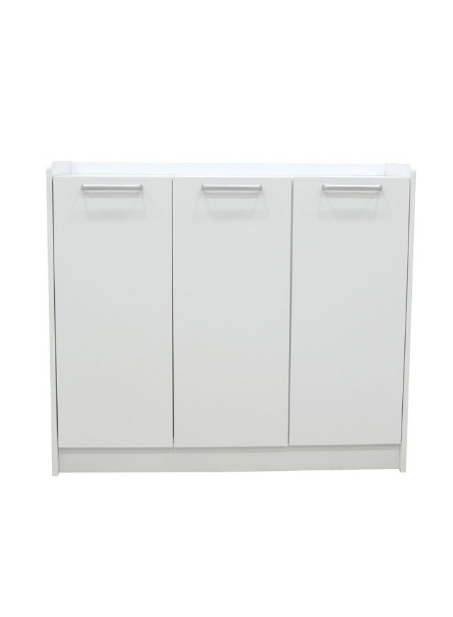 DANUBE HOME رف أحذية سوبريم بـ 3 أبواب لتخزين 24 زوج من الأحذية، خزانة تنظيم أحذية عصرية، رف أحذية مدمج لممر المدخل، حل تخزين أنيق - أبيض - Image 3