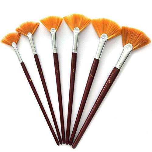 Paaroots Paaroots 6pcs Premium Artistic Range of Fan Paint Synthetic Gold Brush Set