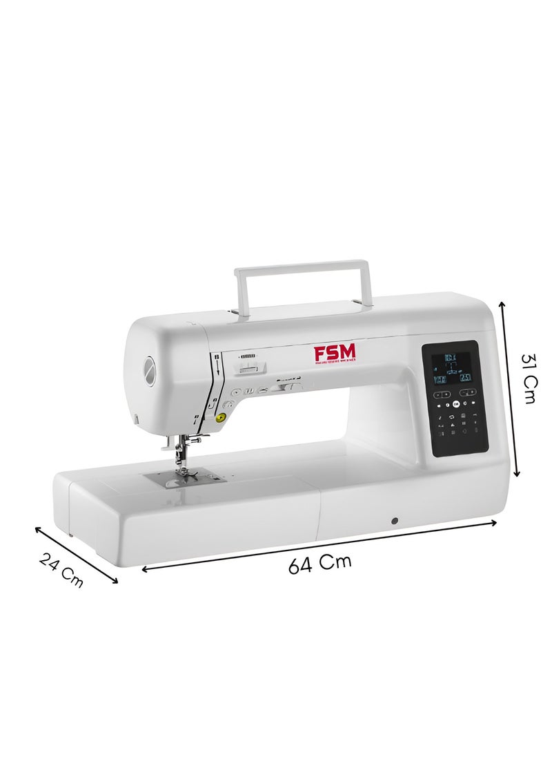 fakhro_sewing_machines - FSM Long Arm Computerized Sewing & Quilting Machine – 12" Workspace, Touchscreen Interface, 400 Built-In Stitches, Auto Thread Trimmer, Memory Mode, Built-In Needle Threader, 240V DC Motor, Made in Taiwan – White - Image 1