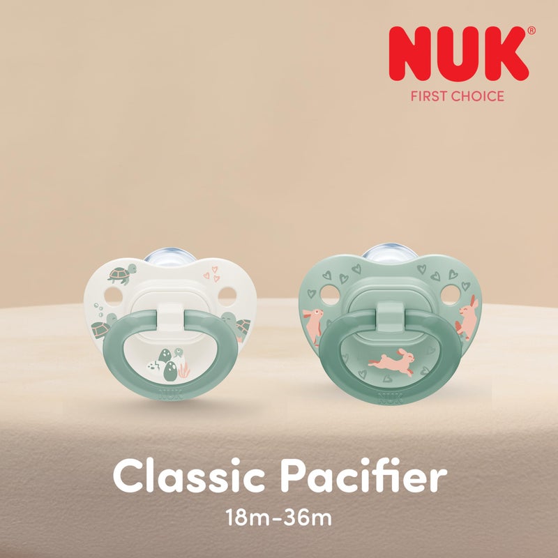 NUK First Choice Classic Baby Pacifier, 18-36 Months Toddler Pacifier, Blue & Orange, Baby Must Haves, 5-Pack - Image 5