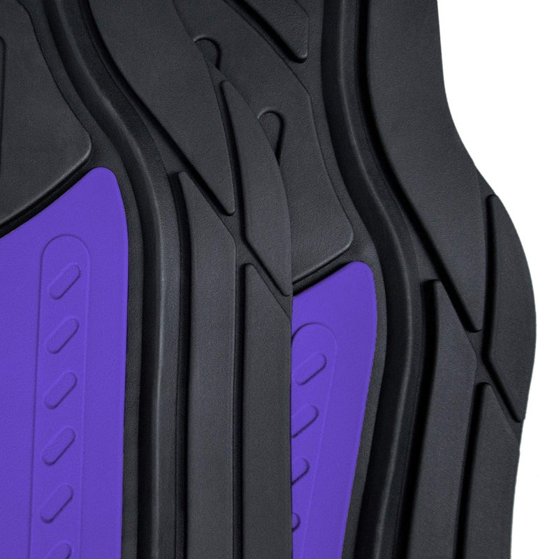 FH Group Monster Eye Full Set Rubber Floor Mats w. Trimmable Vinyl Trunk Liner/Cargo Mat Black- Fit Most Car, Truck, SUV, or Van (Purple/Black) F11313- F16403 - Image 4