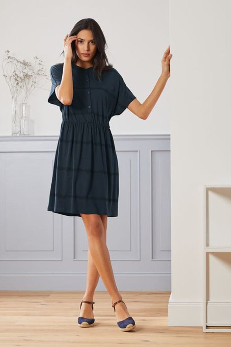 Tchibo فستان ميني مخطط للنساء، كحلي - Image 1