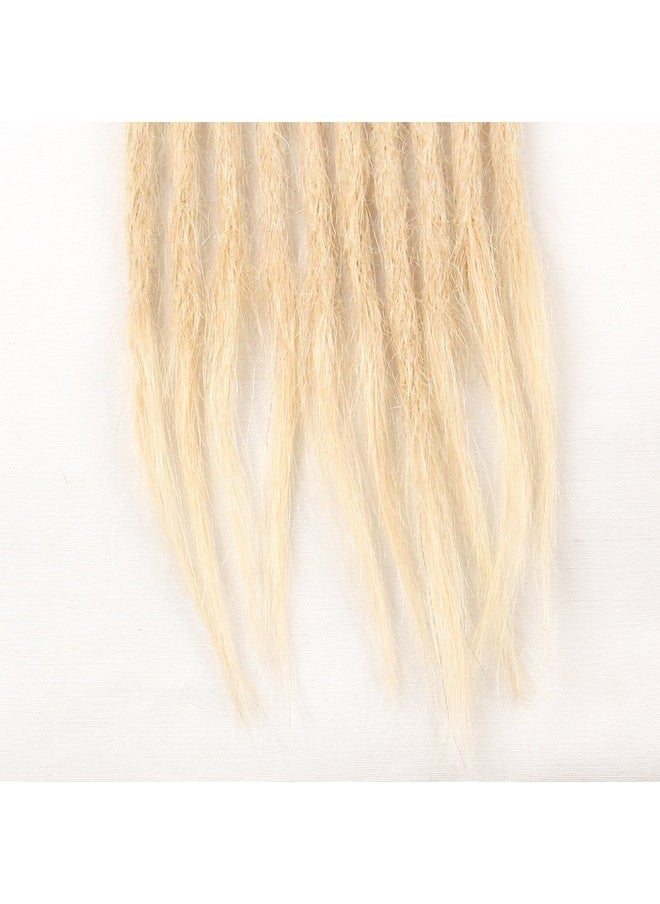 Aosome - Blonde Color Real Human Hair Dreadlock Extensions Full Handmade 10 Strands Braiding Hair Extensions 20 Inch - Image 1
