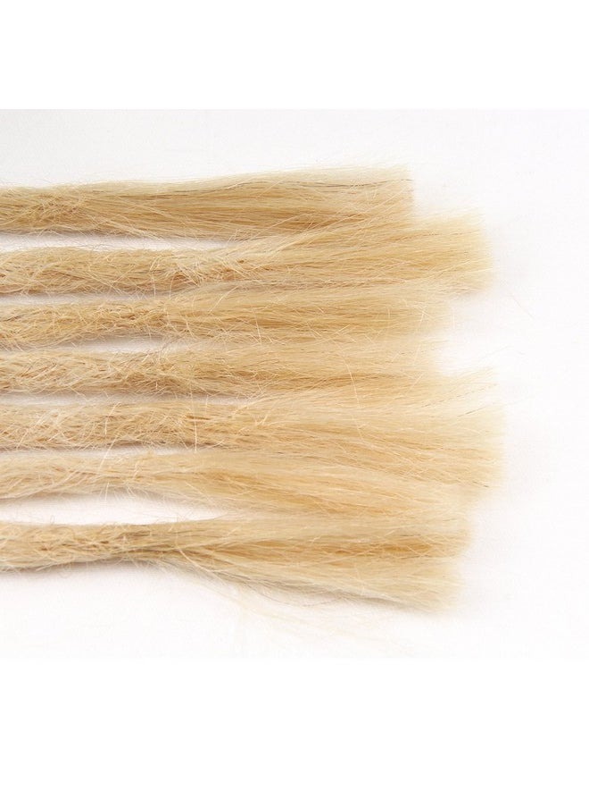 Aosome - Blonde Color Real Human Hair Dreadlock Extensions Full Handmade 10 Strands Braiding Hair Extensions 20 Inch - Image 1