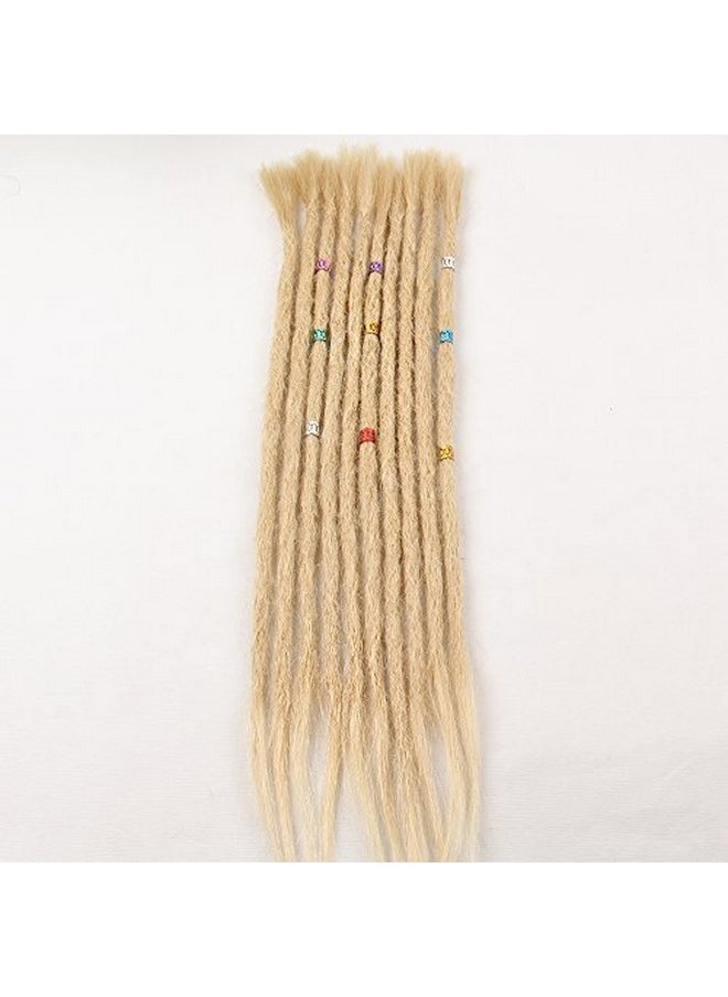 Aosome - Blonde Color Real Human Hair Dreadlock Extensions Full Handmade 10 Strands Braiding Hair Extensions 20 Inch - Image 1