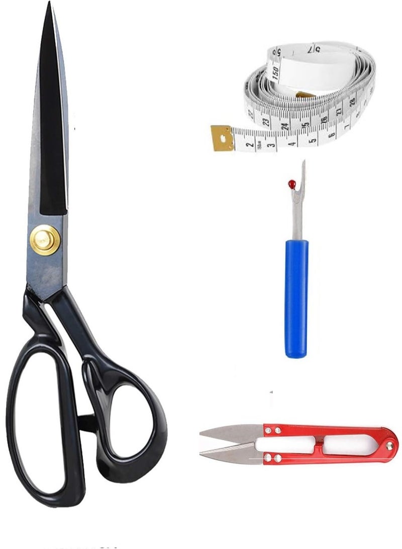 Generic Sewing Scissors for Fabrics - High Carbon Steel Sewing Scissors High Strength for Tailoring, Fabrics, Leather, Sewing and Sewing at Home, Office, Artists, Sewing (8 Inch - 4 in 1) German Model  - Image 1