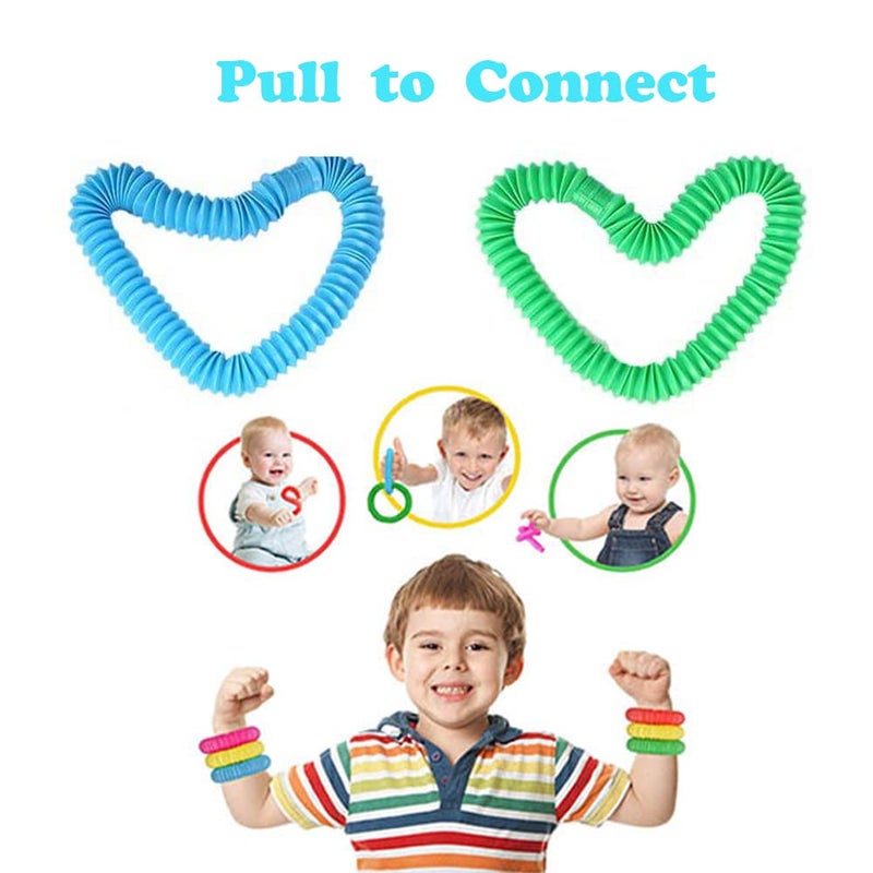 Neec 32Pack Pop Tubes, Fidget Tubes for Children and Adult Sensory Fidget Toy Set for Stress and Anxiety Relief Educational Learning Toys for Kids - Image 5