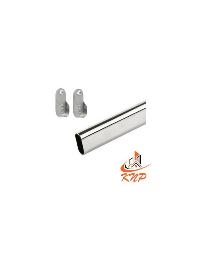 KNP - Oval Pipe for Wardrobe with Side Brackets - Image 1