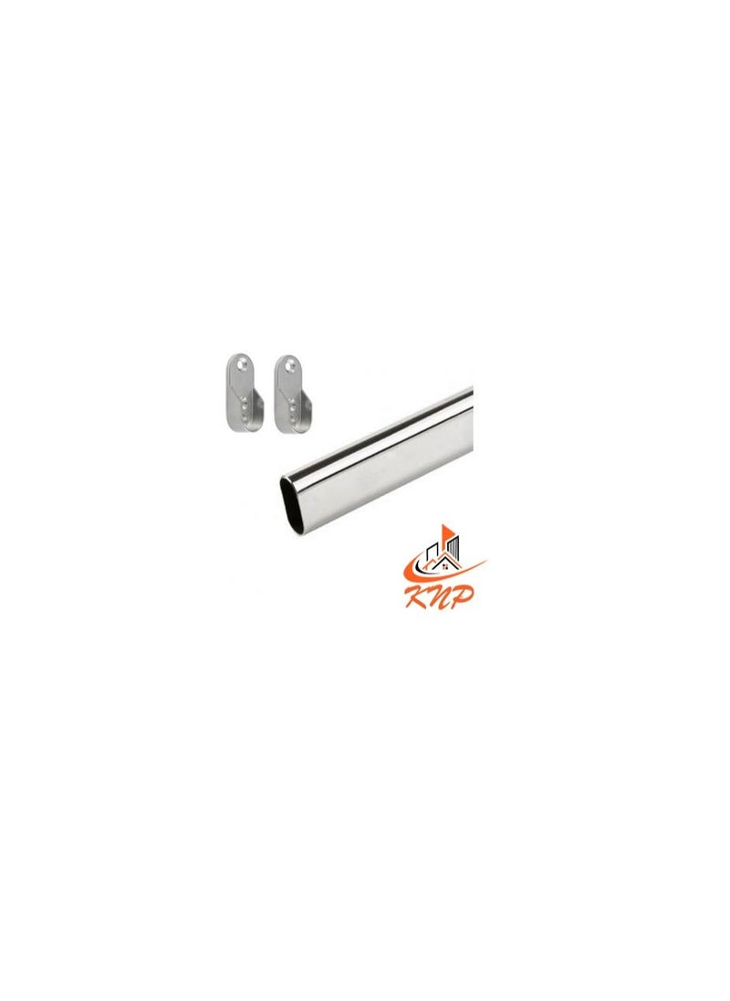 KNP - Oval Pipe for Wardrobe with Side Brackets - Image 1