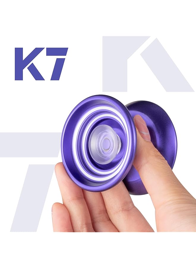 KASTWAVE Responsive Yoyo K7 Excellent Purple Metal Yoyo For Beginners High Quality A Very Popular Toy For Kids Friends Families Etc With Yoyo Bag + Yoyo Glove + 5 Yoyo Strings - Image 4