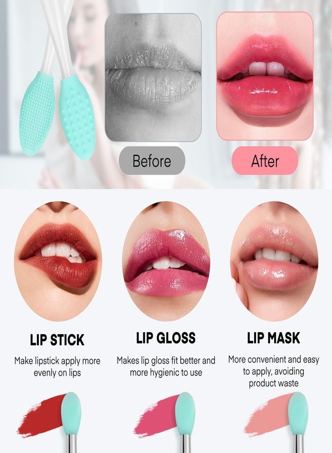 Unaone Lip Scrub Brush - 2 PCS Dual-ended Lip Scrubber Exfoliator and Silicone Lip Brush, 3-in-1 Silicone Lip Scrub Tool Lip Mask Applicator, Gentle Exfoliator & Applicator for Soft - Image 4