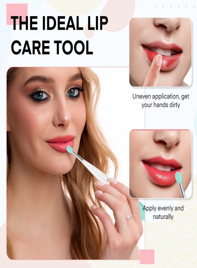 Unaone Lip Scrub Brush - 2 PCS Dual-ended Lip Scrubber Exfoliator and Silicone Lip Brush, 3-in-1 Silicone Lip Scrub Tool Lip Mask Applicator, Gentle Exfoliator & Applicator for Soft - Image 5