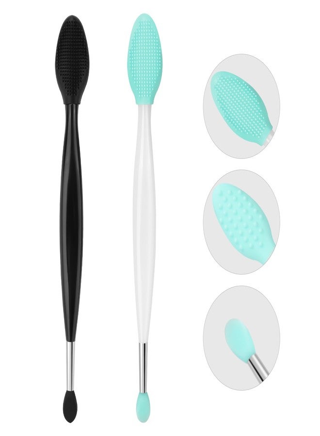 Unaone Lip Scrub Brush - 2 PCS Dual-ended Lip Scrubber Exfoliator and Silicone Lip Brush, 3-in-1 Silicone Lip Scrub Tool Lip Mask Applicator, Gentle Exfoliator & Applicator for Soft - Image 1