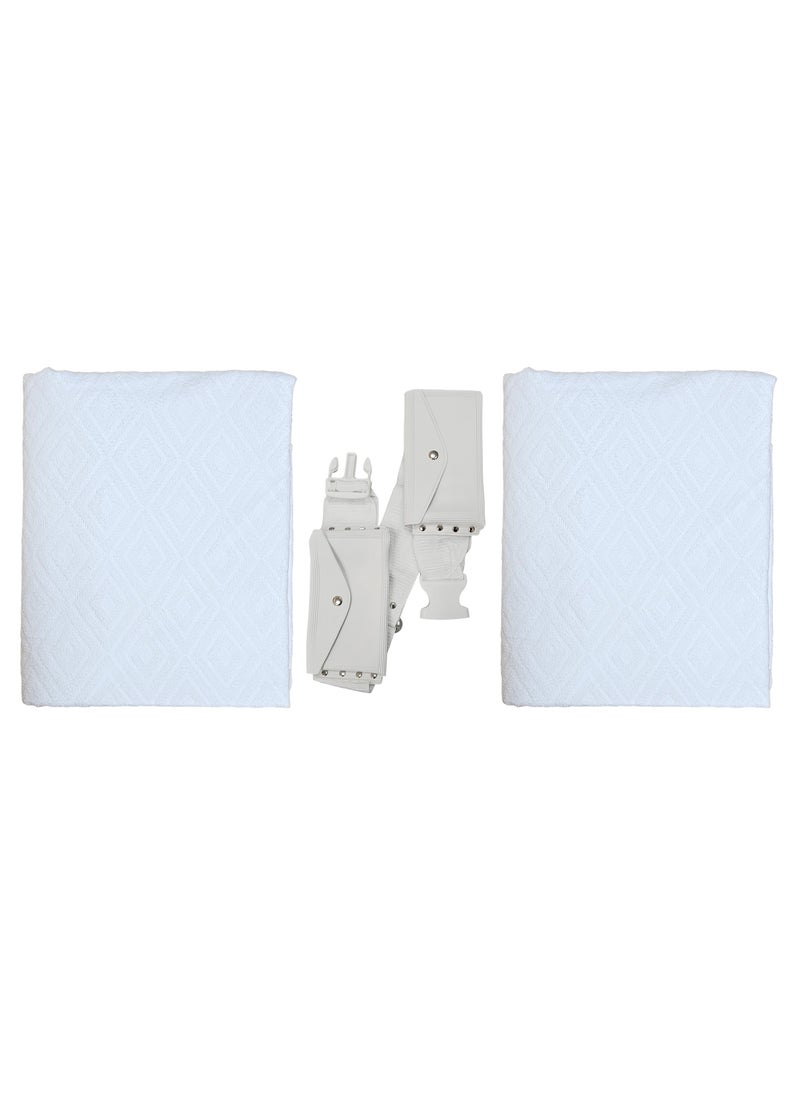 Fabienne - 2-Piece Ihram Towel Set for Men with Plus Size Belt for Waists Over 40 Inches - Non-Stitched Umrah Towel, Pure White Hajj Towel Ihram for Men - Image 1