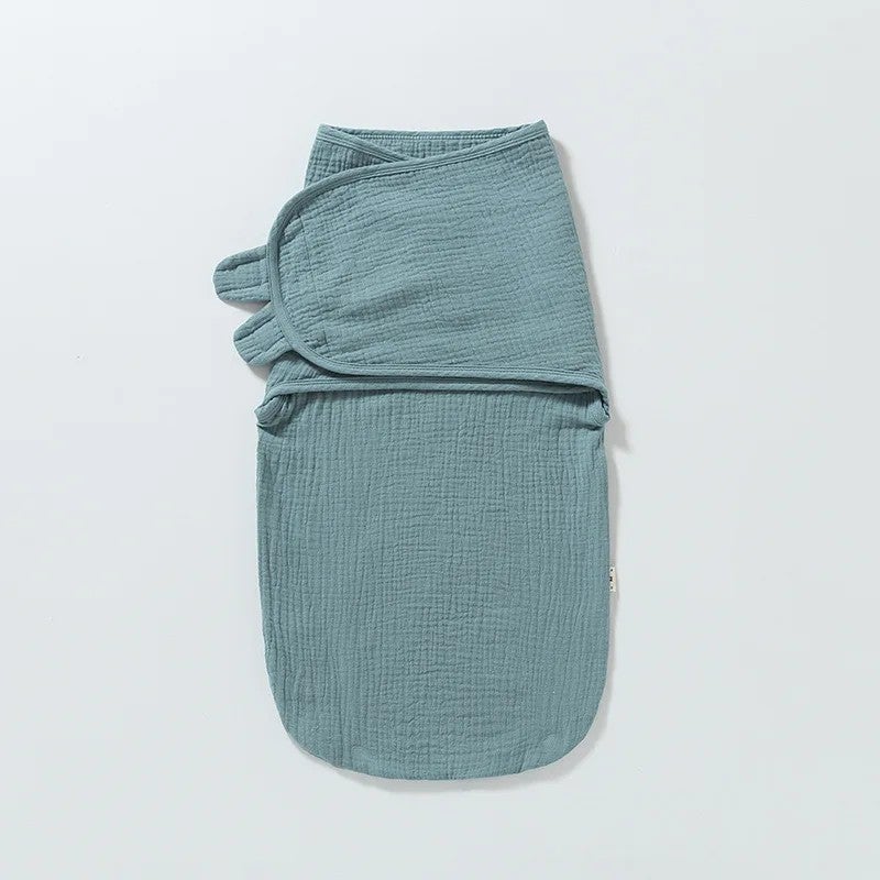 Y&D Newborn Swaddle Set: Cotton Soft Baby Swaddle with Headband, Organic Spandex Knit, Adjustable Wrap, Skin-Friendly, Simple Stripes, Perfect for Swaddlers, Soft Blanket - Image 1