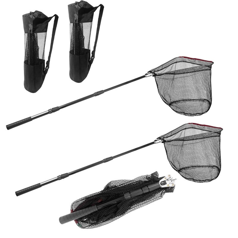Shouken Fishing Net with Handle and 1 Storage BagPortable Telescopic Fishing NetTelescoping Net Pole - Image 2