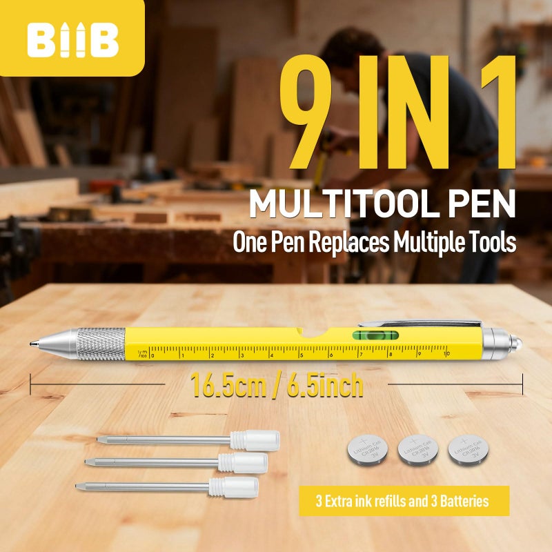 BIIB Stocking Stuffers for Men Adults, Gifts for Men 9 in 1 Multitool Pen, Mens Stocking Stuffers, Mens Christmas Gifts for Dad Him Husband, White Elephant Gifts for Adults, Cool Gadgets - Image 3