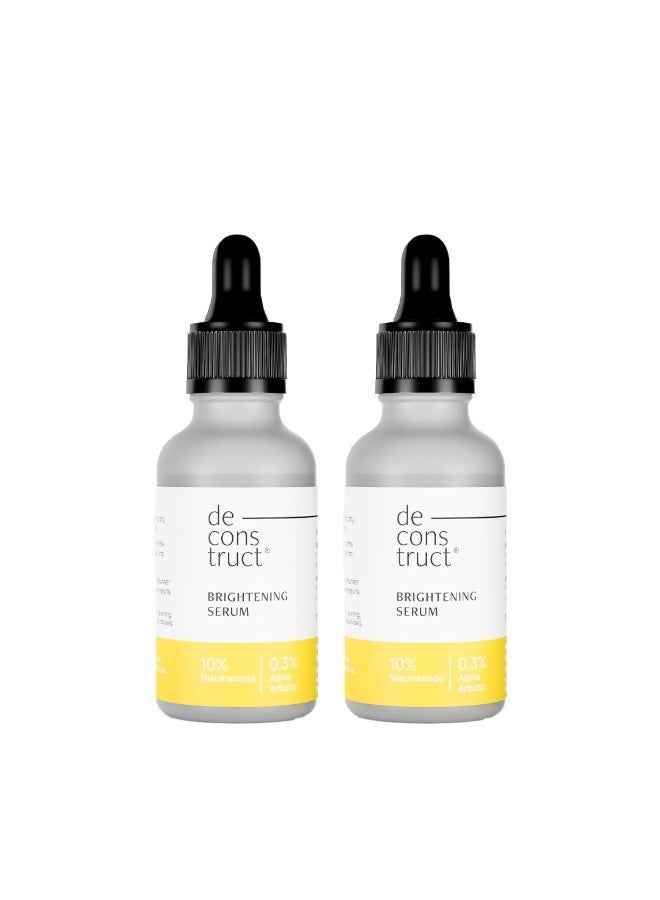 ديكونستركت سيروم دي كونستركت لتفتيح البشرة وإزالة التصبغات والبقع الداكنة | 10% نياسيناميد + 0.3% ألفا أربوتين | للرجال والنساء | يقلل من آثار حب الشباب، واسمرار البشرة، والنمش | 30 مل لكل عبوة، عبوة من قطعتين - Image 1
