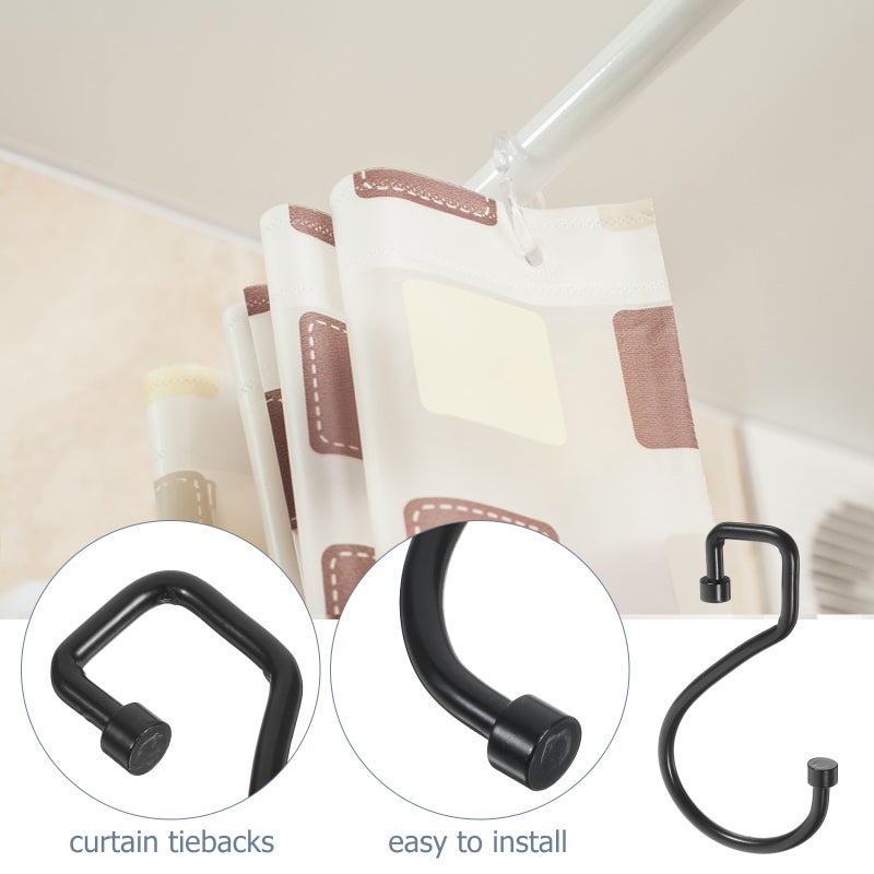 Decorative Shower Curtain Hooks, Cylinder S Hook Design for Easy Hanging and Removal - Image 4