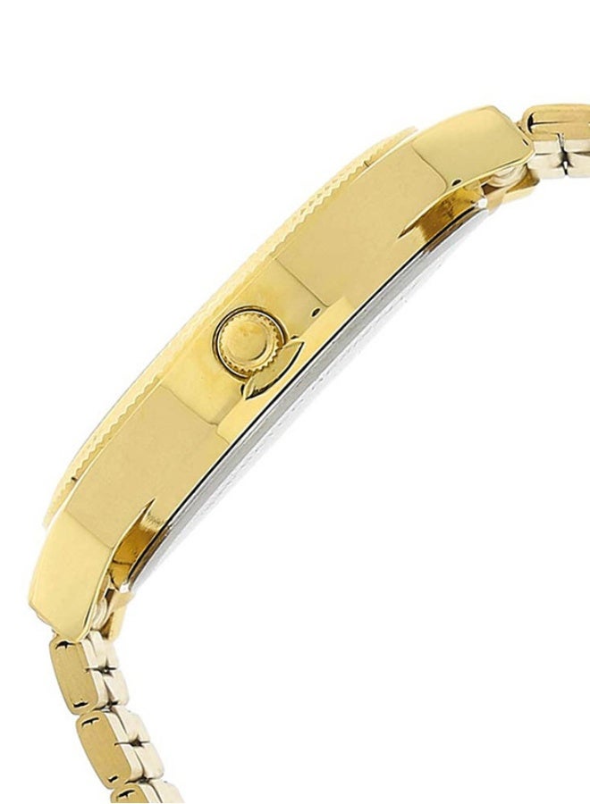 TITAN ساعة تيتان كاريشما التناظرية ذات القرص الأبيض المستدير بحزام من الفولاذ المقاوم للصدأ الذهبي للرجال-1650YM03 - Image 3