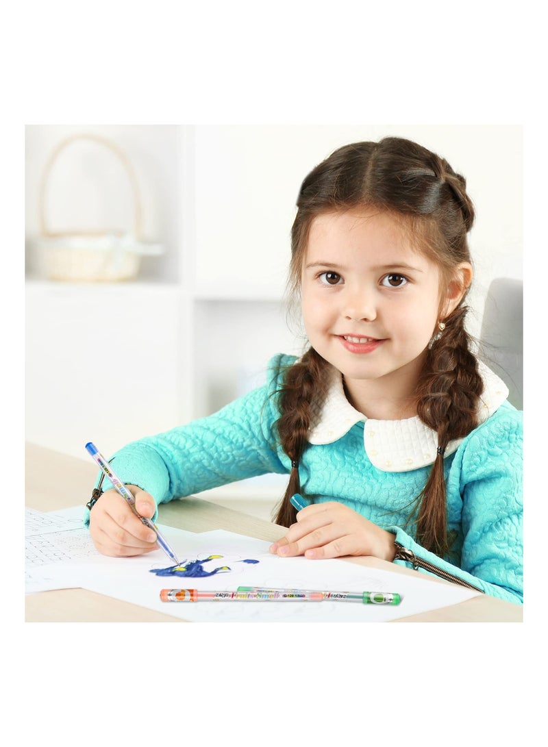 SYOSI 36 Pcs Scented Glitter Color Pen Multicolor Fun Smooth Writing Pens Stationary Kit Cute Scented Smell Good Fruit Flavors Coloring Pen for Girls Kids Arts Crafts School Stuffers - Image 3