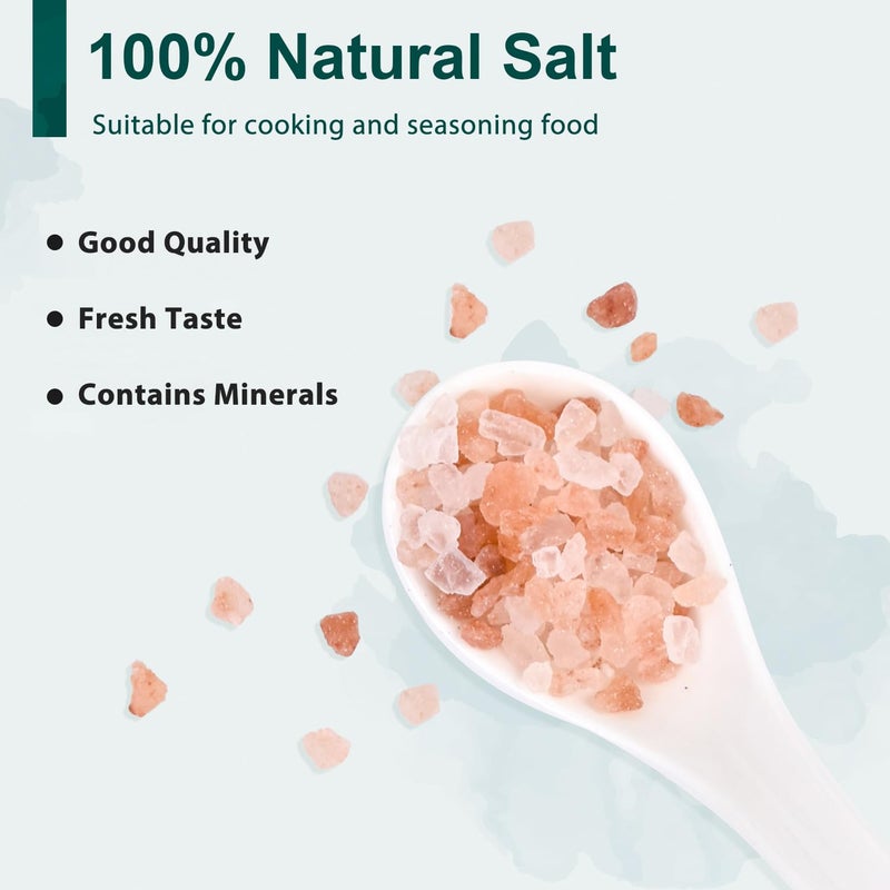 Soeos Himalayan Pink Salt 39 oz + Whole Black Peppercorns 18 oz, Coarse Grain, Kosher Salt for Grinder Refill, Salt and Pepper Grinder, Non-GMO Verified, Spice Seasoning Set for Cooking - Image 4