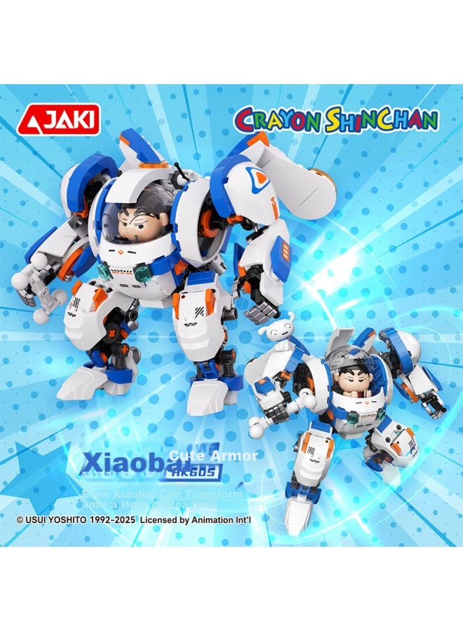 Jaki Building Blocks Crayon Shin-chan Shiro Cute Mecha Transforming Model Kids Toy Birthday Gift For Boys And Girls - Image 1