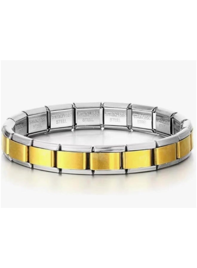 Flexible metal bracelet in silver and gold – a stylish and luxurious design for men and women - Image 1