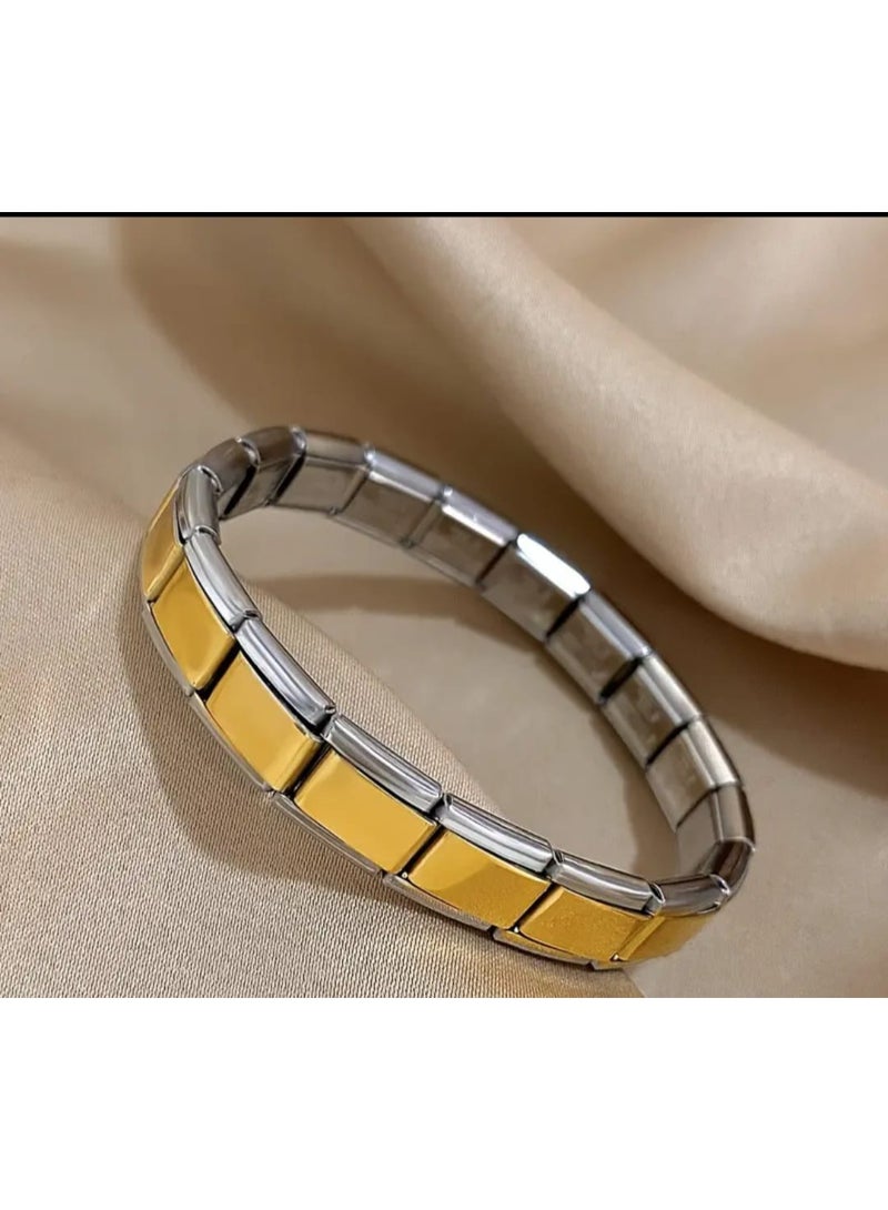 Flexible metal bracelet in silver and gold – a stylish and luxurious design for men and women - Image 3
