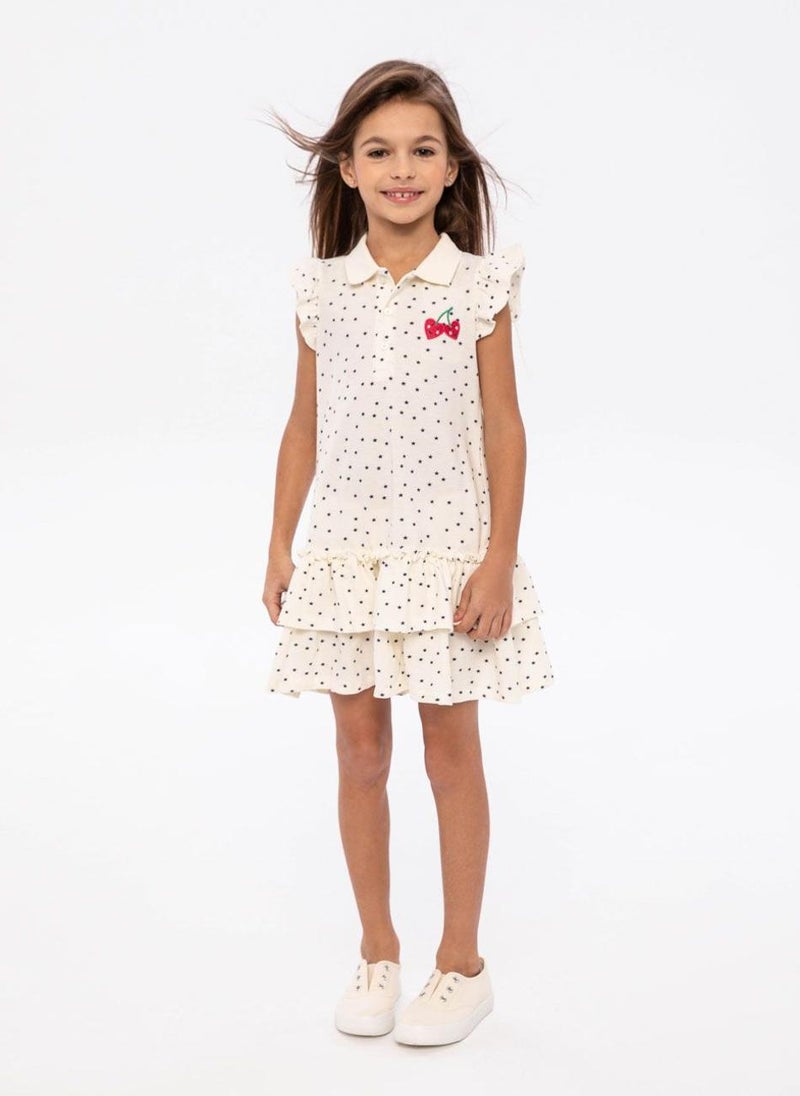 مينوتي فستان بولو بناتي بطبعة نجوم - Image 1