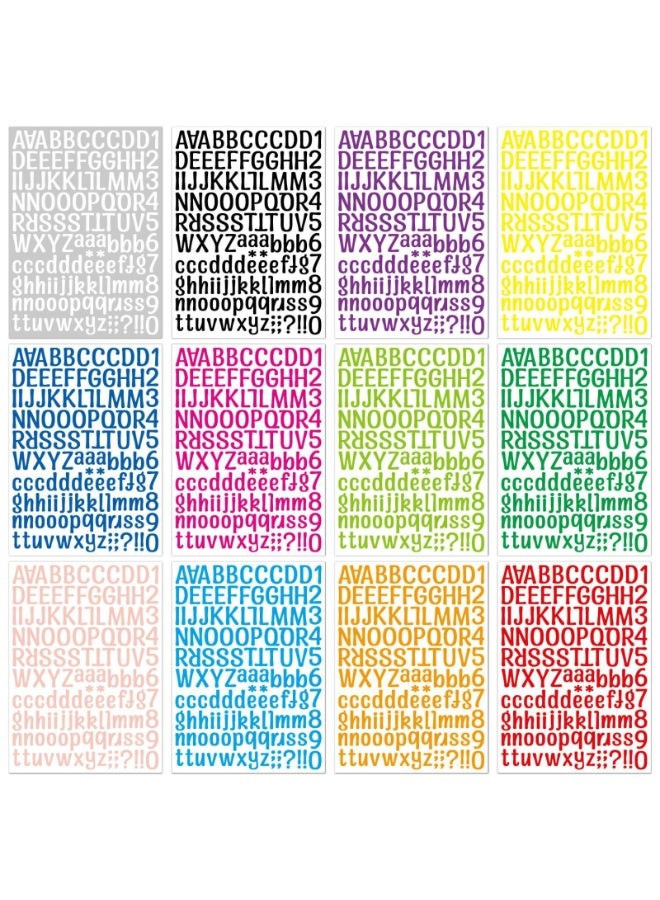 NOVOLAN Letter Sticker Color English Letter Number Combination Diy Sticker Water Bottles, Laptops, Notebooks Decoration Waterproof Sticker, Educational Easy to Apply 12-Piece Set Different Color - Image 2
