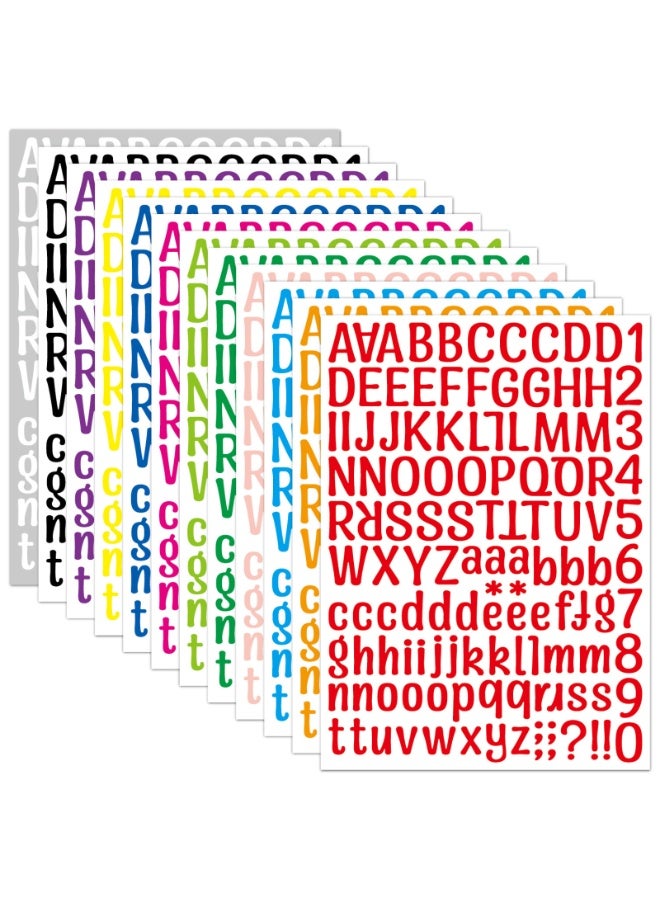 NOVOLAN Letter Sticker Color English Letter Number Combination Diy Sticker Water Bottles, Laptops, Notebooks Decoration Waterproof Sticker, Educational Easy to Apply 12-Piece Set Different Color - Image 1