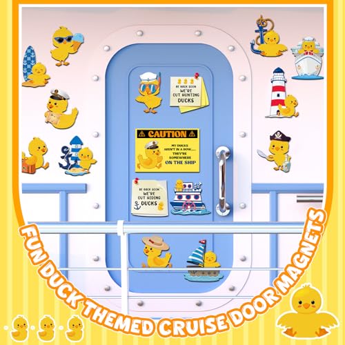 Watersay 27 Pcs Duck Cruise Door Magnet Decorations Ducky Magnetic Stickers Decals Reusable Funny Carnival Cruise Ship Cabin Magnet for Door Decor Car Fridge Refrigerator(Classic) - Image 2