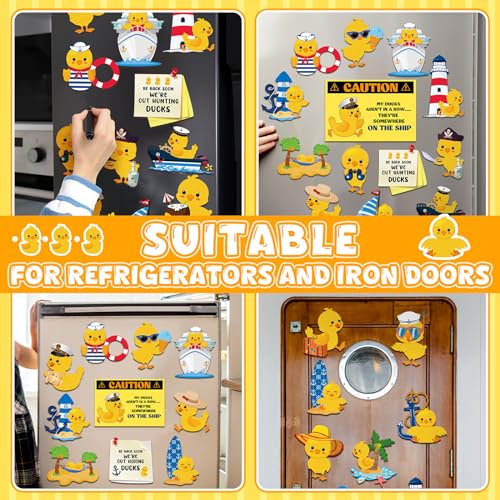 Watersay 27 Pcs Duck Cruise Door Magnet Decorations Ducky Magnetic Stickers Decals Reusable Funny Carnival Cruise Ship Cabin Magnet for Door Decor Car Fridge Refrigerator(Classic) - Image 4