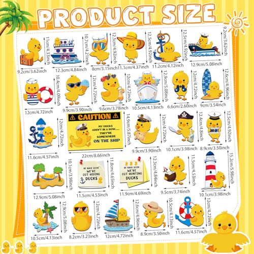 Watersay 27 Pcs Duck Cruise Door Magnet Decorations Ducky Magnetic Stickers Decals Reusable Funny Carnival Cruise Ship Cabin Magnet for Door Decor Car Fridge Refrigerator(Classic) - Image 3