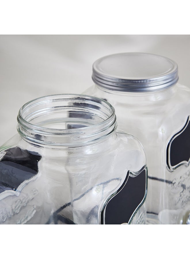 Home Box Crysta 3-Piece Twin Glass Beverage Dispenser Set with Stand 4 L - Image 4