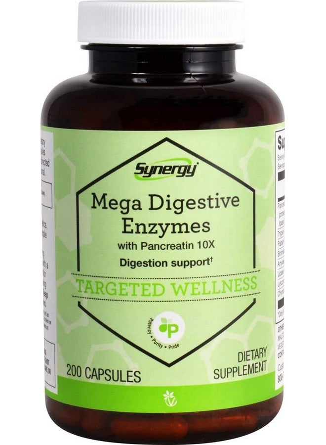 Vitacost Brand Vitacost Synergy Mega Digestive Enzymes with Pancreatin 10X -- 200 Capsules - Image 1