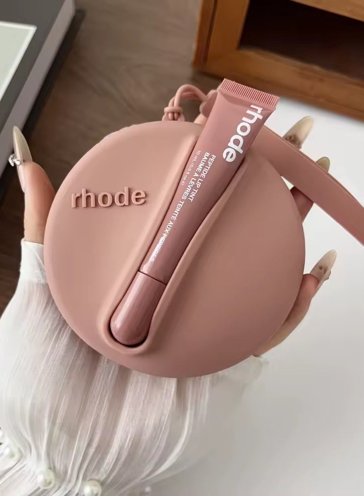 rhode Lipstick Holder Bag Coin Purse Lip Glaze Organizer Storage Bag Toast Ribbon (light)brown - Image 1