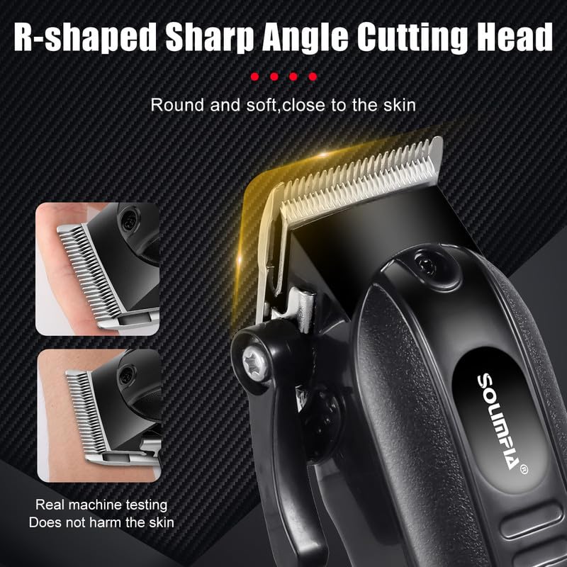 Solimpia HT-671 سلسلة صالون ماكينة حلاقة احترافية بشاشة رقمية ماكينة حلاقة شعر كهربائية مجموعة أدوات تشذيب الشعر اللاسلكية، بطارية ليثيوم أيون 1200mAh مدة تشغيل 180 دقيقة، أسود B - Image 5