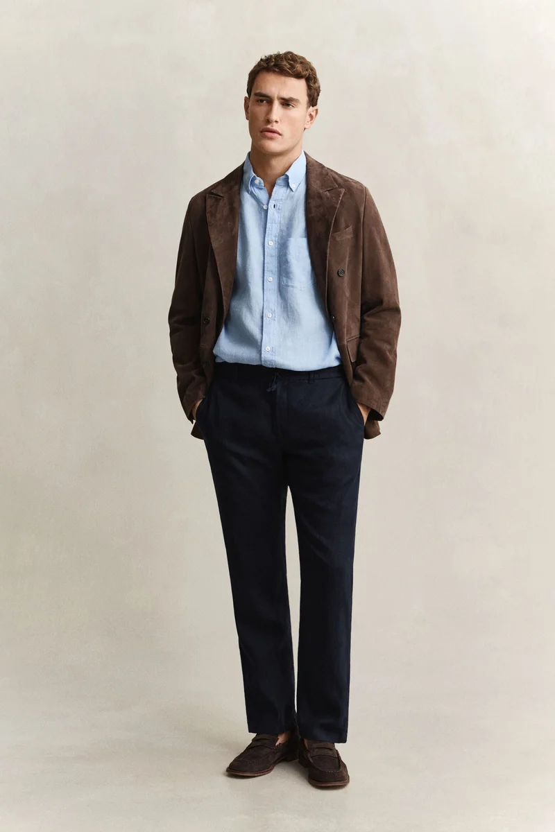 غانت Regular Fit Linen Drawstring Pants