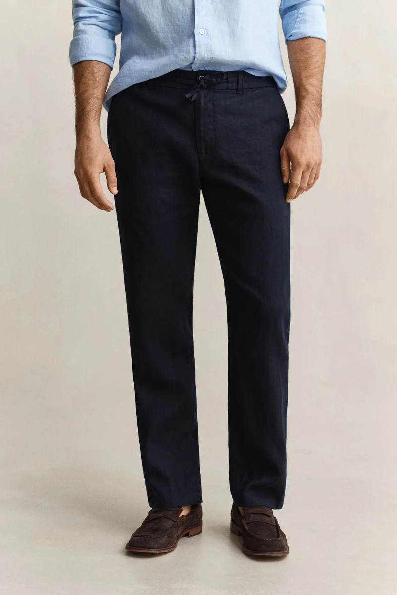 Gant  Regular Fit Linen Drawstring Pants for Men | Best Price UAE
